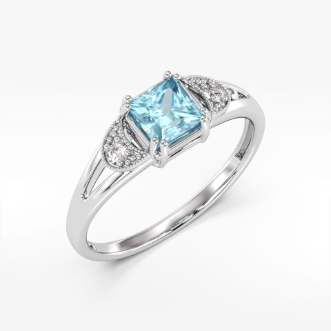 Pierścionek z białego złota z topazem Swiss - próba 585 1,46CT PV-239BT