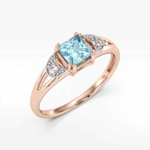 Pierścionek z różowego złota z topazem Swiss - próba 585 1,46CT PV-239CT