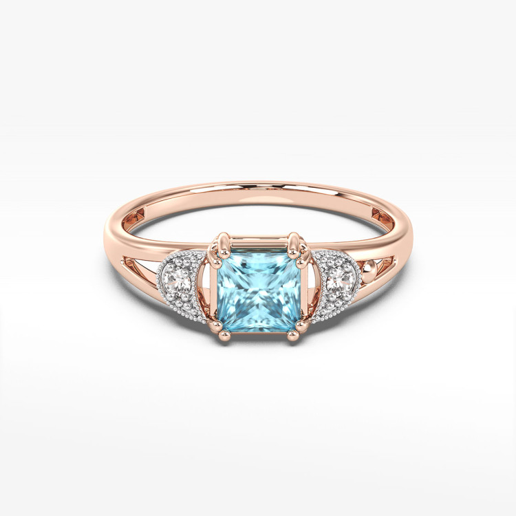 Pierścionek z różowego złota z topazem Swiss - próba 585 1,46CT PV-239CT