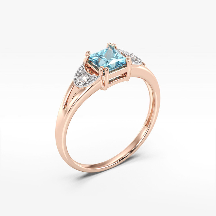 Pierścionek z różowego złota z topazem Swiss - próba 585 1,46CT PV-239CT