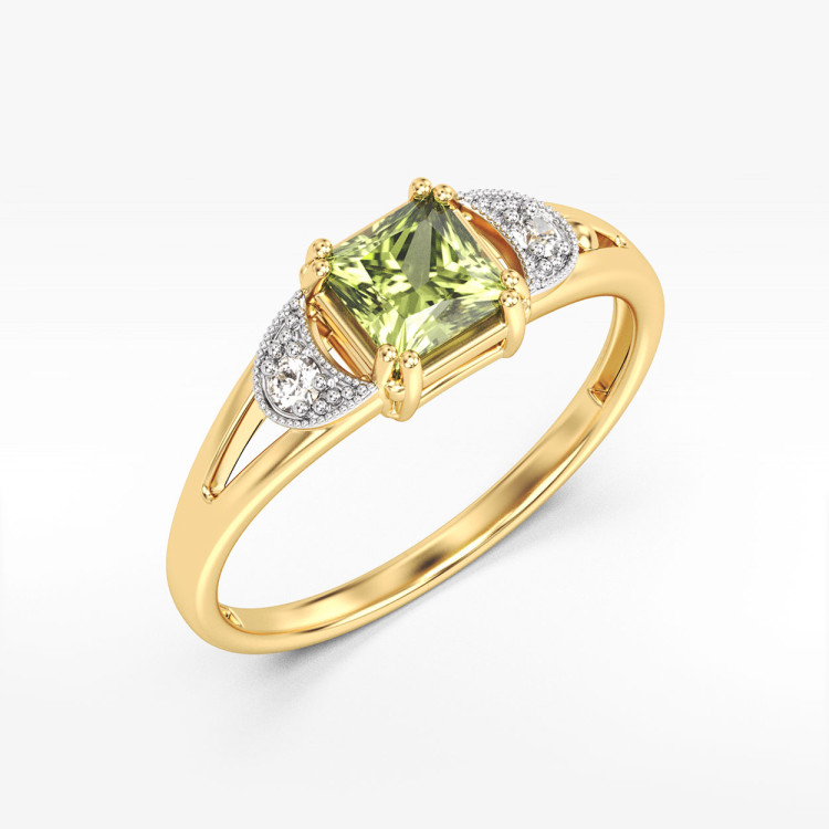 Pierścionek z żółtego złota z oliwinem - próba 585 1,16CT PV-239AO