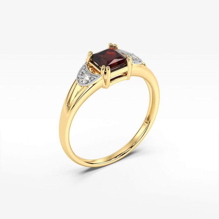 Pierścionek z żółtego złota z granatem - próba 585 1,36CT PV-239AG