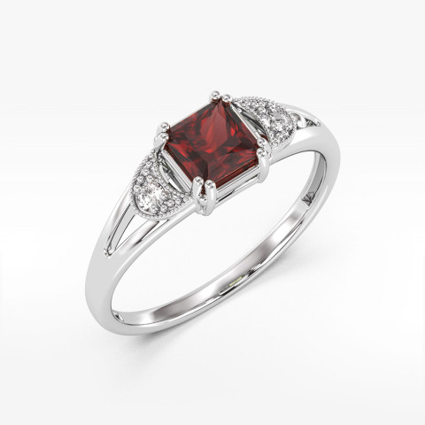 Pierścionek z białego złota z granatem - próba 585 1,36CT PV-239BG