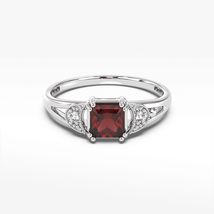 Pierścionek z białego złota z granatem - próba 585 1,36CT PV-239BG