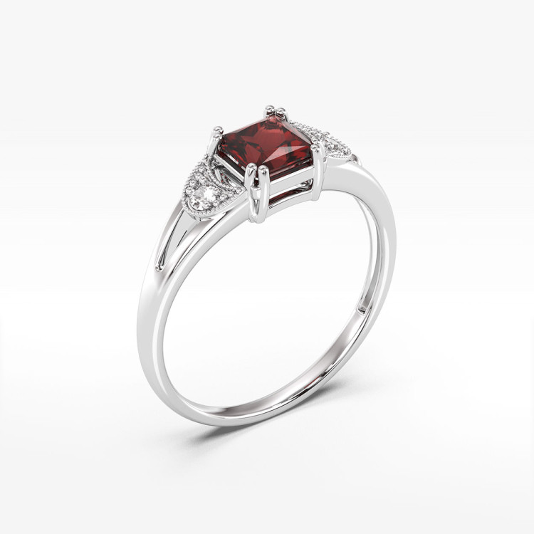 Pierścionek z białego złota z granatem - próba 585 1,36CT PV-239BG