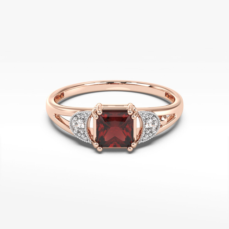 Pierścionek z różowego złota z granatem - próba 585 1,36CT PV-239CG
