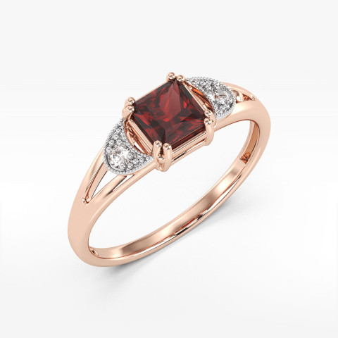 Pierścionek z różowego złota z granatem - próba 585 1,36CT PV-239CG