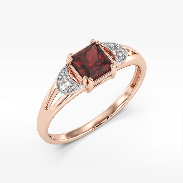 Pierścionek z różowego złota z granatem - próba 585 1,36CT PV-239CG