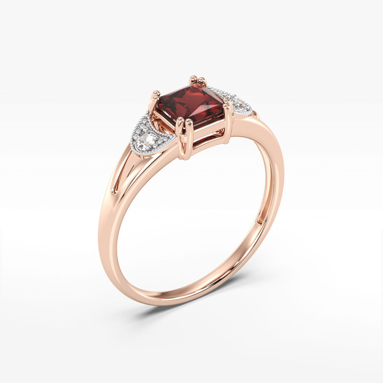 Pierścionek z różowego złota z granatem - próba 585 1,36CT PV-239CG