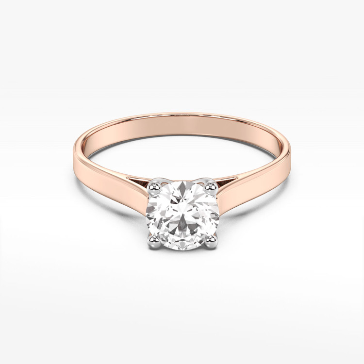 Pierścionek z różowego złota z diamentem - próba 585 0,70CT PV-241C