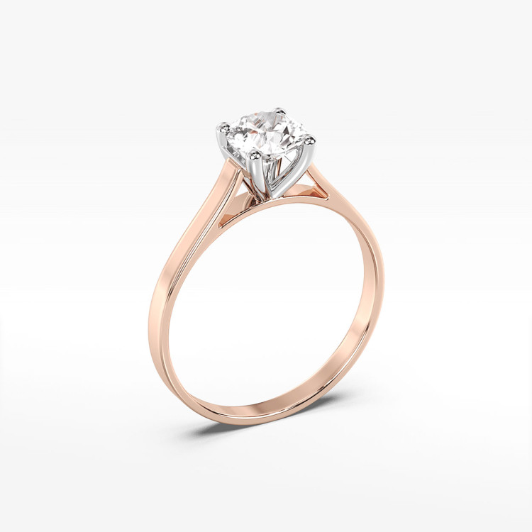 Pierścionek z różowego złota z diamentem - próba 585 0,70CT PV-241C