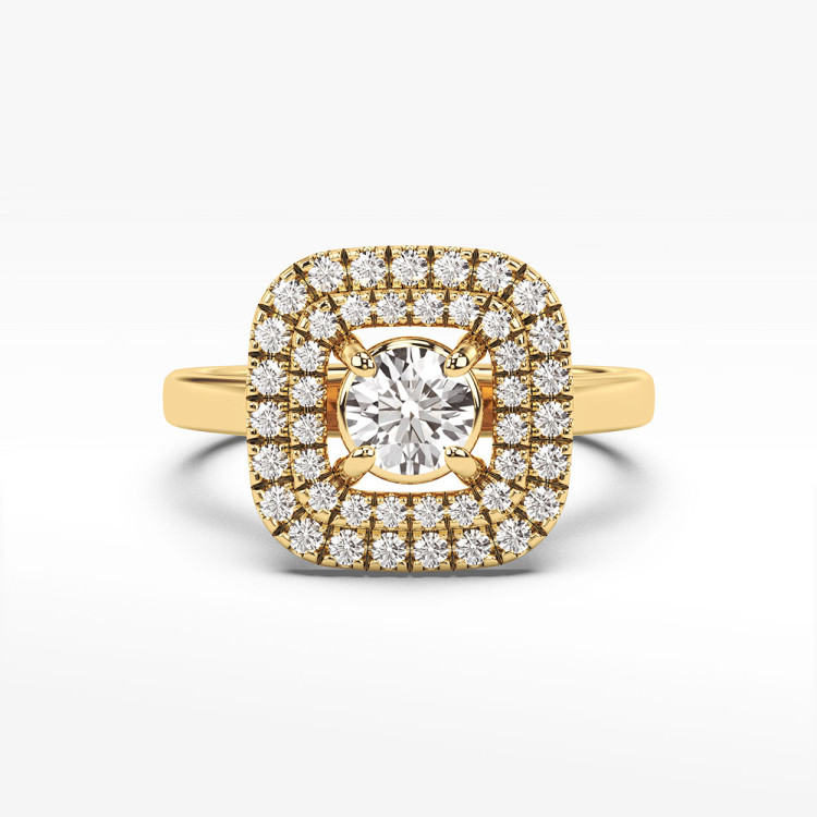 Pierścionek z żółtego złota z diamentami  - próba 585 0,68CT PV-274A