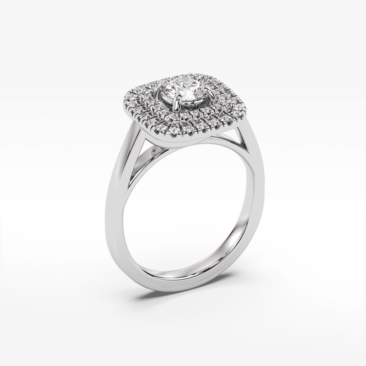 Pierścionek z białego złota z diamentami  - próba 585 0,68CT PV-274B