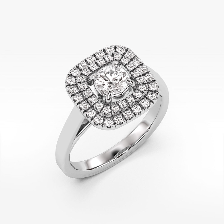 Pierścionek z białego złota z diamentami  - próba 585 0,68CT PV-274B