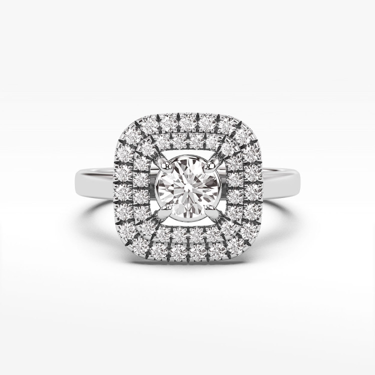 Pierścionek z białego złota z diamentami  - próba 585 0,68CT PV-274B