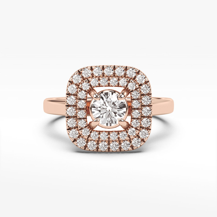 Pierścionek z różowego złota z diamentami  - próba 585 0,68CT PV-274C