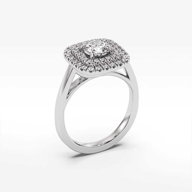 Pierścionek z białego złota z diamentami  - próba 585 0,78CT PV-275B
