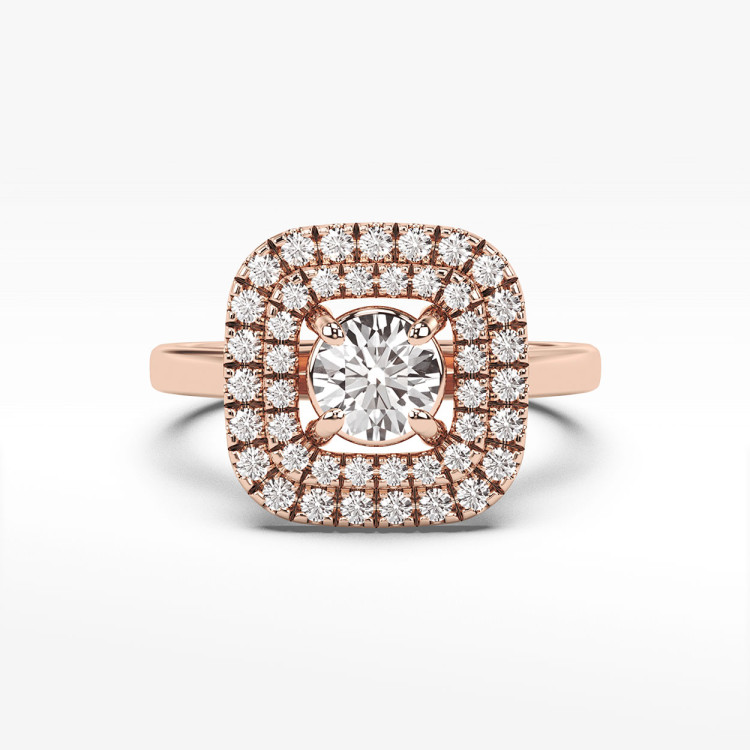 Pierścionek z różowego złota z diamentami  - próba 585 0,78CT PV-275C