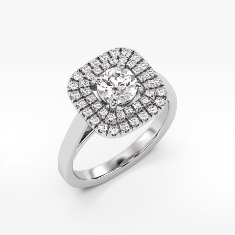 Pierścionek z białego złota z diamentami  - próba 585 0,98CT PV-276B