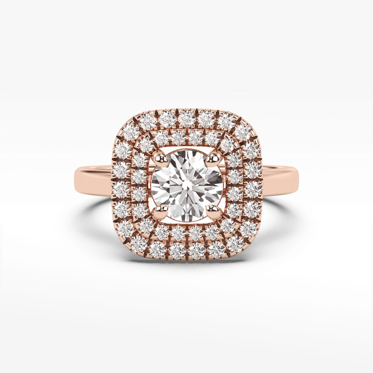 Pierścionek z różowego złota z diamentami  - próba 585 0,98CT PV-276C