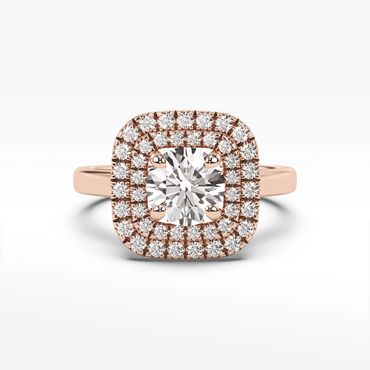 Pierścionek z różowego złota z diamentami  - próba 585 1,28CT PV-277C