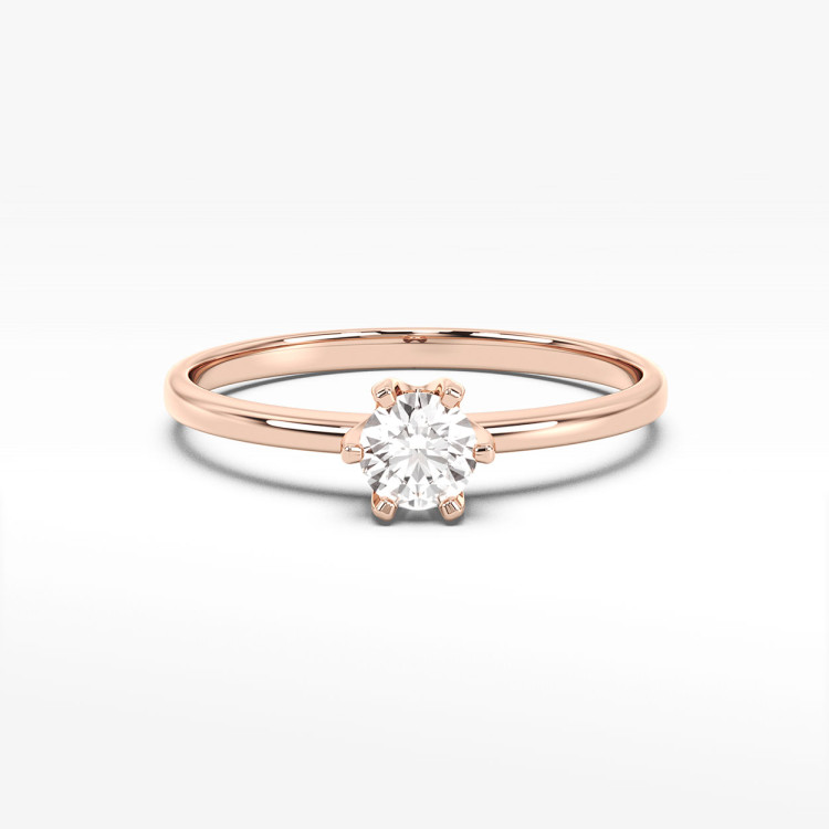 Pierścionek z różowego złota z diamentem - próba 585 0,40CT PV-278C