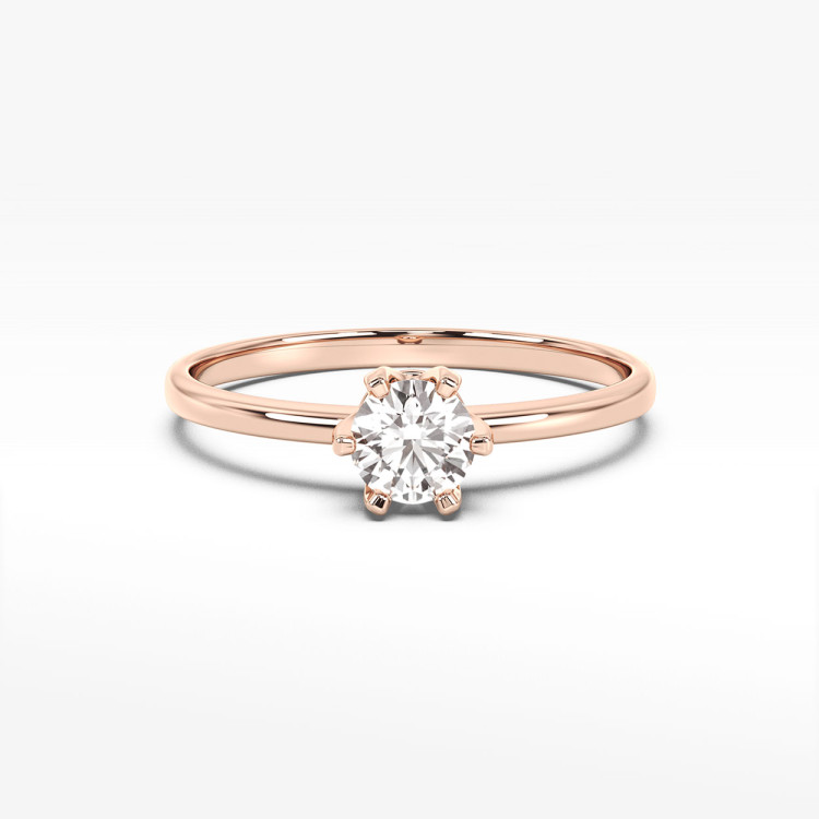 Pierścionek z różowego złota z diamentem - próba 585 0,50CT PV-279C