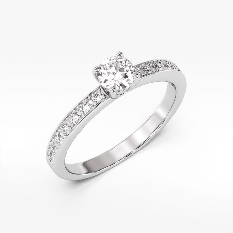 Pierścionek z białego złota z diamentami  - próba 585 0,70CT PV-281B