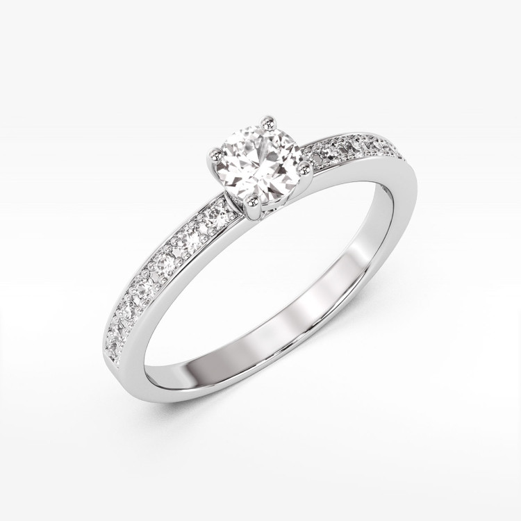 Pierścionek z białego złota z diamentami  - próba 585 0,70CT PV-281B