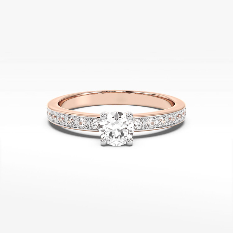 Pierścionek z różowego złota z diamentami  - próba 585 0,70CT PV-281C