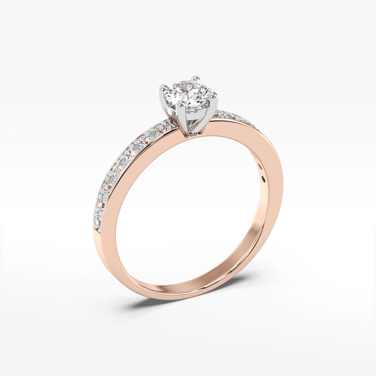Pierścionek z różowego złota z diamentami  - próba 585 0,70CT PV-281C