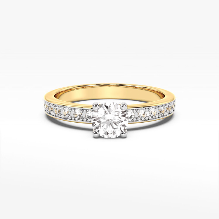 Pierścionek z żółtego złota z diamentami  - próba 585 0,94CT PV-282A