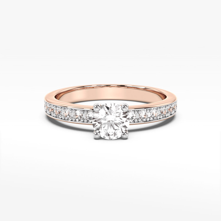 Pierścionek z różowego złota z diamentami  - próba 585 0,94CT PV-282C