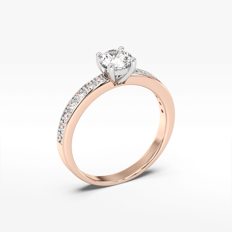 Pierścionek z różowego złota z diamentami  - próba 585 0,94CT PV-282C
