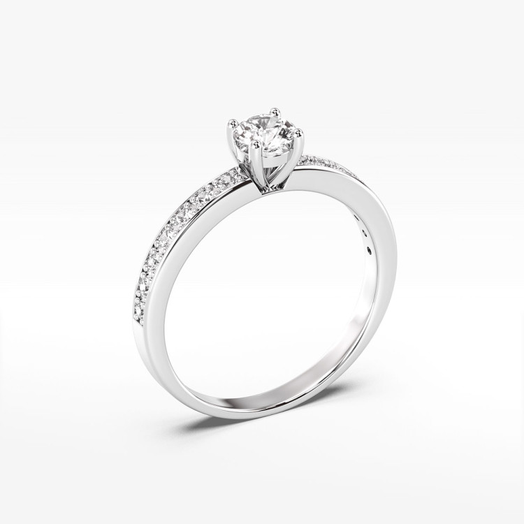 Pierścionek z białego złota z diamentami  - próba 585 0,60CT PV-283B