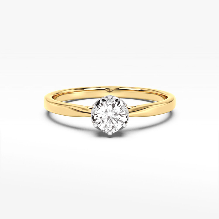 Pierścionek z żółtego złota z diamentami  - próba 585 0,46CT PV-284A