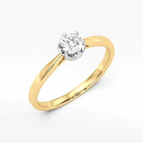Pierścionek z żółtego złota z diamentami  - próba 585 0,46CT PV-284A