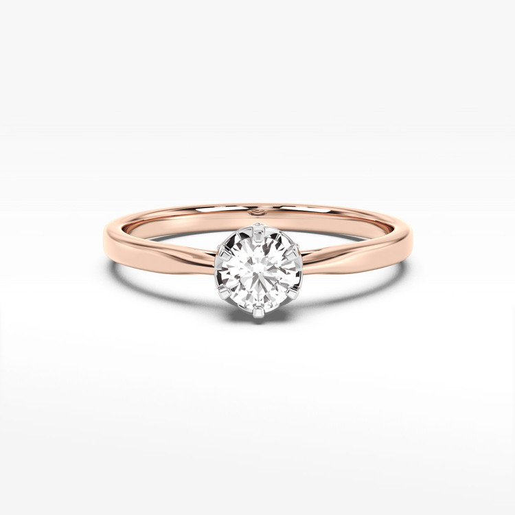 Pierścionek z różowego złota z diamentami  - próba 585 0,46CT PV-284C