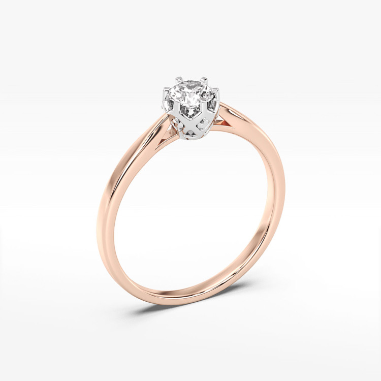 Pierścionek z różowego złota z diamentami  - próba 585 0,46CT PV-284C
