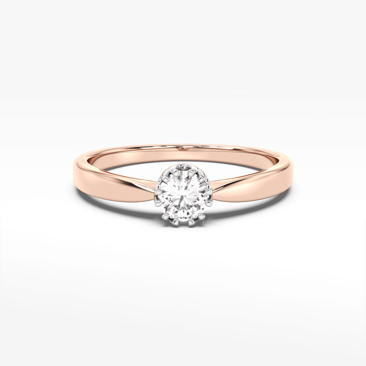 Pierścionek z różowego złota z diamentem - próba 585 0,40CT PV-285C