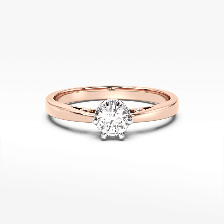 Pierścionek z różowego złota z diamentem - próba 585 0,40CT PV-286C