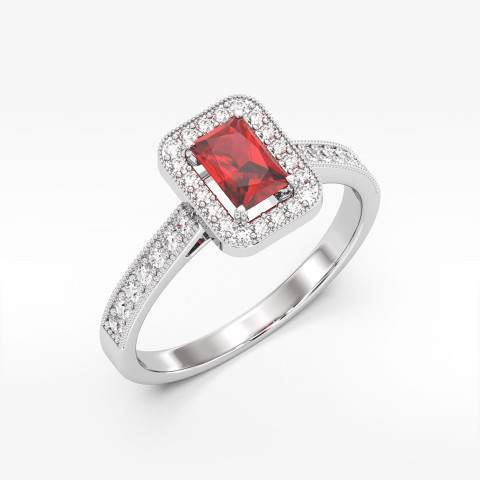 Pierścionek z białego złota z rubinem - próba 585 1,02CT PV-293BR
