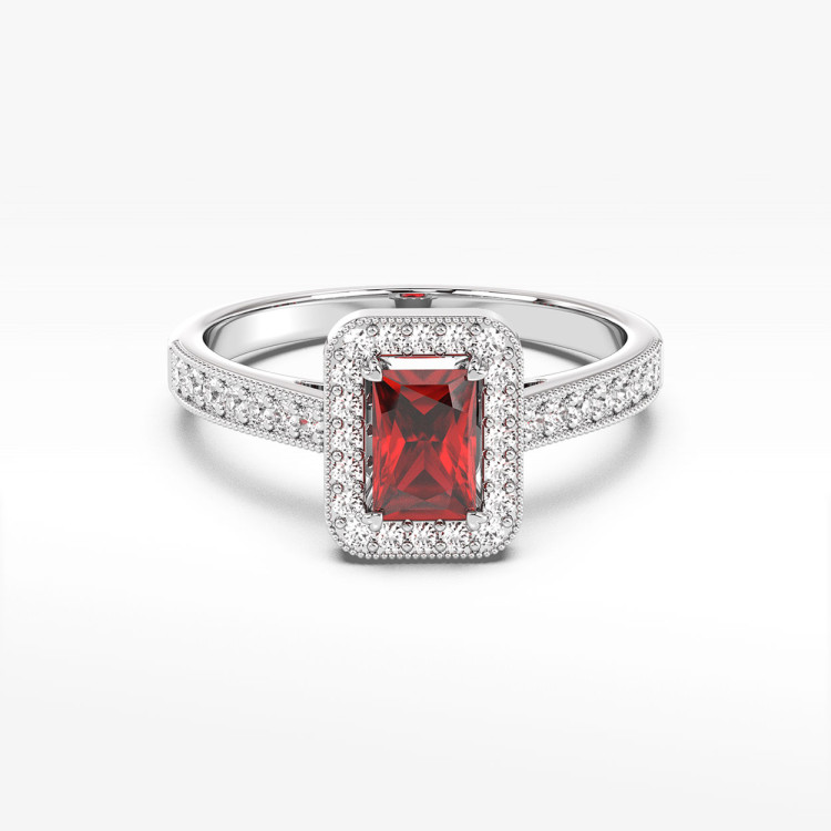 Pierścionek z białego złota z rubinem - próba 585 1,02CT PV-293BR