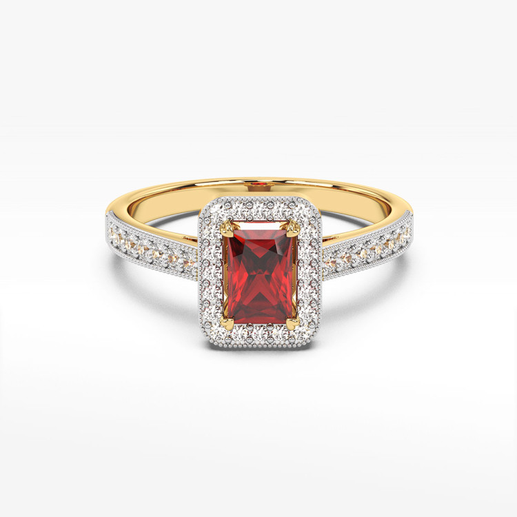 Pierścionek z żółtego złota z rubinem - próba 585 1,02CT PV-293AR