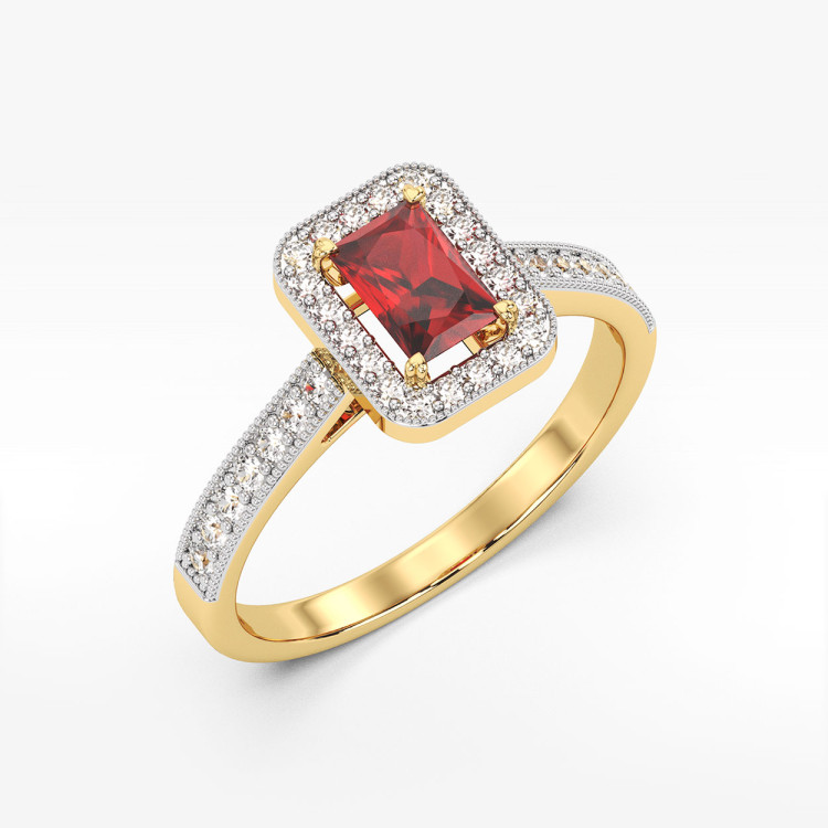 Pierścionek z żółtego złota z rubinem - próba 585 1,02CT PV-293AR