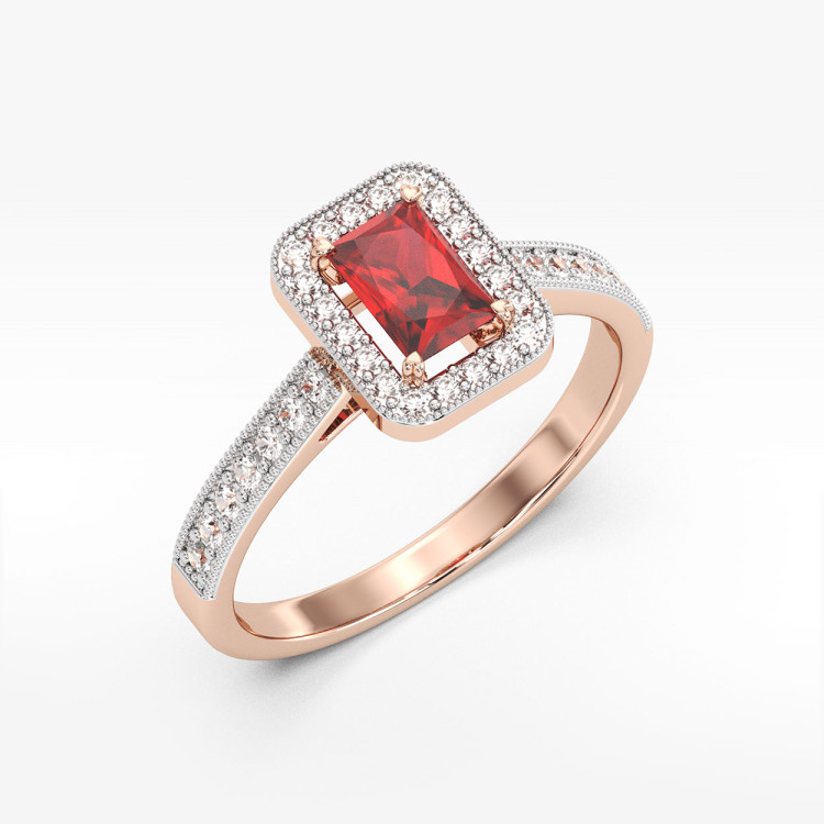 Pierścionek z różowego złota z rubinem - próba 585 1,02CT PV-293CR