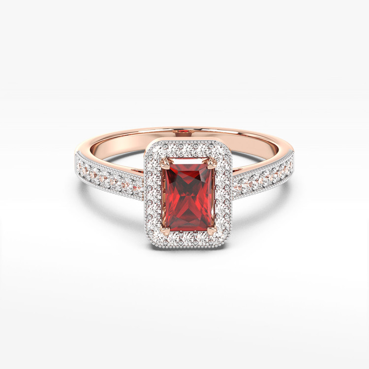 Pierścionek z różowego złota z rubinem - próba 585 1,02CT PV-293CR