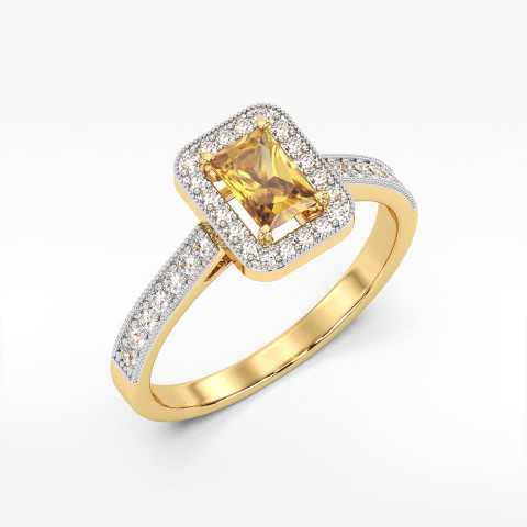 Pierścionek z żółtego złota z cytrynem - próba 585 0,82CT PV-293AC