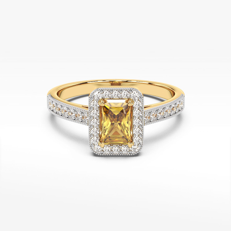 Pierścionek z żółtego złota z cytrynem - próba 585 0,82CT PV-293AC