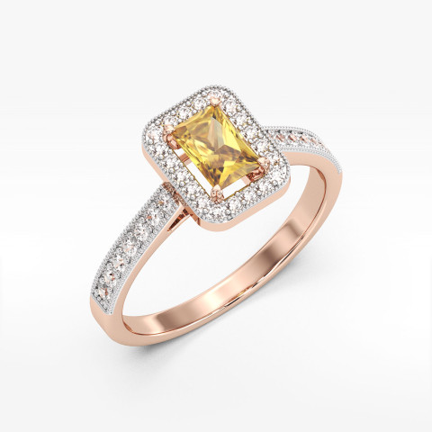 Pierścionek z różowego złota z cytrynem - próba 585 0,82CT PV-293CC